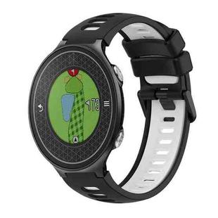 For Garmin Approach S6 Two-Color Silicone Watch Band(Black+White)