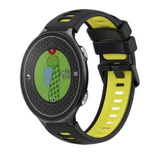 For Garmin Approach S6 Two-Color Silicone Watch Band(Black+Yellow)