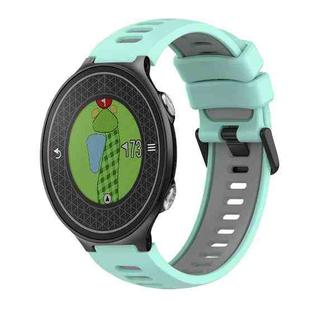 For Garmin Approach S6 Two-Color Silicone Watch Band(Teal+Grey)