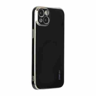 For iPhone 14 ENKAY Hat-Prince Precise Hole Electroplated TPU Shockproof Phone Case(Black)