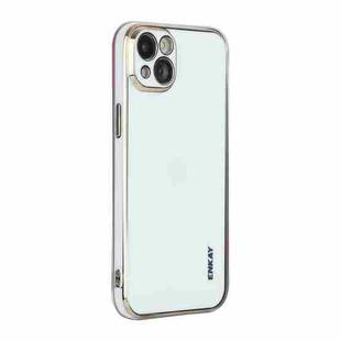For iPhone 14 ENKAY Hat-Prince Precise Hole Electroplated TPU Shockproof Phone Case(White)