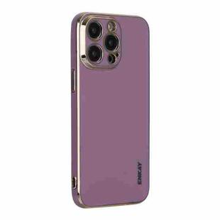 For iPhone 14 Pro ENKAY Hat-Prince Precise Hole Electroplated TPU Shockproof Phone Case(Purple)