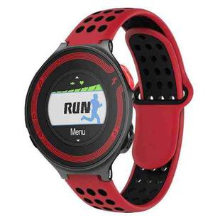 For Garmin Forerunner 220 Two-Color Punched Breathable Silicone Watch Band(Red+Black)