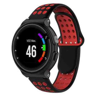 For Garmin Forerunner 230 Two-Color Punched Breathable Silicone Watch Band(Black+Red)