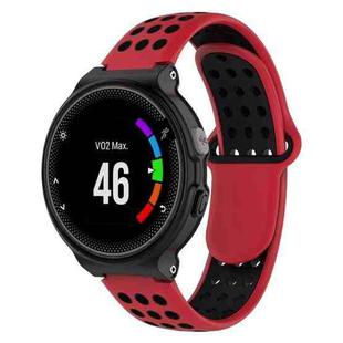 For Garmin Forerunner 230 Two-Color Punched Breathable Silicone Watch Band(Red+Black)