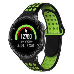 For Garmin Forerunner 235 Two-Color Punched Breathable Silicone Watch Band(Black+Green)