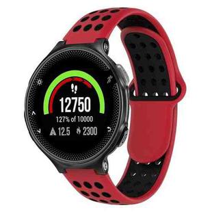 For Garmin Forerunner 235 Two-Color Punched Breathable Silicone Watch Band(Red+Black)