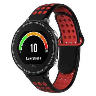 For Garmin Forerunner 630 Two-Color Punched Breathable Silicone Watch Band(Black+Red)