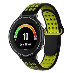 For Garmin Forerunner 630 Two-Color Punched Breathable Silicone Watch Band(Black+Yellow)