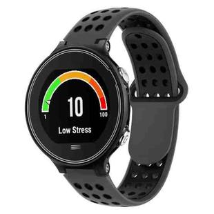 For Garmin Forerunner 630 Two-Color Punched Breathable Silicone Watch Band(Grey+Black)