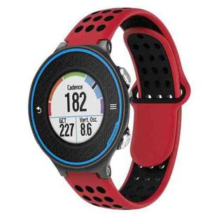 For Garmin Forerunner 620 Two-Color Punched Breathable Silicone Watch Band(Red+Black)