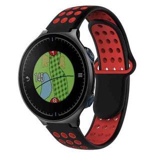 For Garmin Approach S5 Two-Color Punched Breathable Silicone Watch Band(Black+Red)