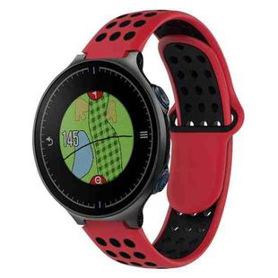 For Garmin Approach S5 Two-Color Punched Breathable Silicone Watch Band(Red+Black)