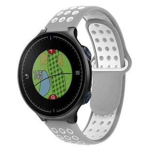 For Garmin Approach S5 Two-Color Punched Breathable Silicone Watch Band(Grey+White)