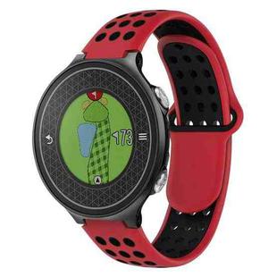 For Garmin Approach S6 Two-Color Punched Breathable Silicone Watch Band(Red+Black)