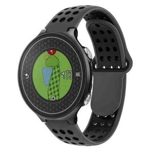 For Garmin Approach S6 Two-Color Punched Breathable Silicone Watch Band(Grey+Black)