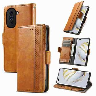 For Huawei Nova 10 Pro CaseNeoSplicing Dual Magnetic Buckle Leather Phone Case(Khaki)