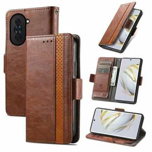 For Huawei  Nova 10 CaseNeoSplicing Dual Magnetic Buckle Leather Phone Case(Brown)