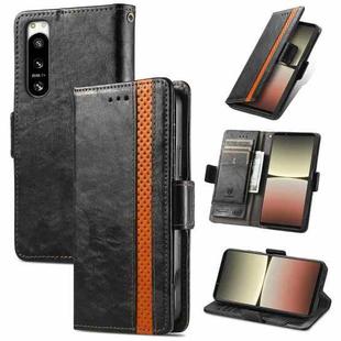 For Sony Xperia 5 IV CaseNeoSplicing Dual Magnetic Buckle Leather Phone Case(Black)