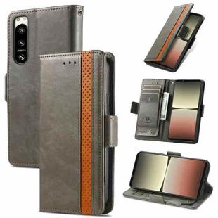 For Sony Xperia 5 IV CaseNeoSplicing Dual Magnetic Buckle Leather Phone Case(Gray)