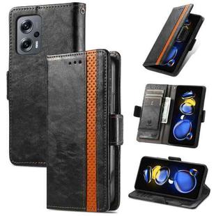 For Xiaomi Redmi Note 11T CaseNeoSplicing Dual Magnetic Buckle Leather Phone Case(Black)