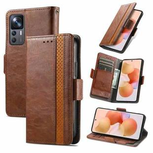 For Xiaomi 12T / Redmi K50 Ultra CaseNeoSplicing Dual Magnetic Buckle Leather Phone Case(Brown)