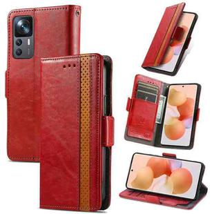 For Xiaomi 12T / Redmi K50 Ultra CaseNeoSplicing Dual Magnetic Buckle Leather Phone Case(Red)
