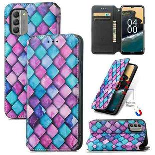 For Nokia G400 CaseNeo Colorful Magnetic Leather Phone Case(Purple Scales)