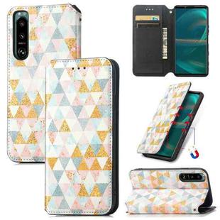 For Sony Xperia 5 Ⅳ CaseNeo Colorful Magnetic Leather Phone Case(Rhombus)