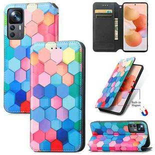 For Xiaomi 12T / 12T Pro / Redmi K50 Ultra CaseNeo Colorful Magnetic Leather Phone Case(Colorful Cube)