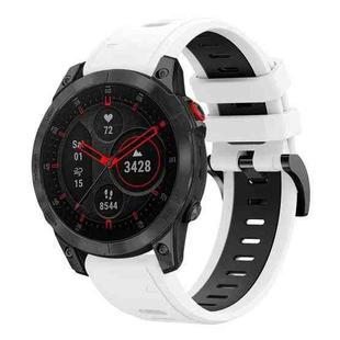 For Garmin EPIX Gen 2 22mm Two-Color Sports Silicone Watch Band(White+Black)