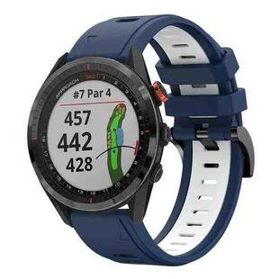 For Garmin Approach S62 22mm Two-Color Sports Silicone Watch Band(Midnight Blue + White)