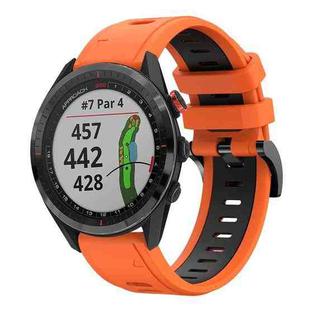 For Garmin Approach S62 22mm Two-Color Sports Silicone Watch Band(Orange+Black)