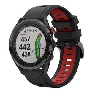 For Garmin Approach S62 22mm Two-Color Sports Silicone Watch Band(Black+Red)