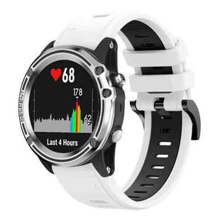 For Garmin Quatix 5 Sapphire 22mm Two-Color Sports Silicone Watch Band(White+Black)