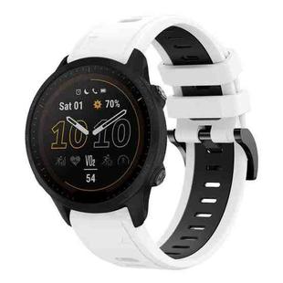 For Garmin Forerunner 955 22mm Two-Color Sports Silicone Watch Band(White+Black)