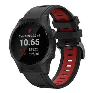 For Garmin Forerunner 945 22mm Two-Color Sports Silicone Watch Band(Black+Red)