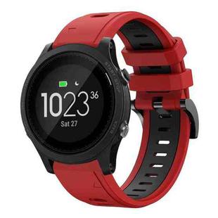 For Garmin Forerunner 935 22mm Two-Color Sports Silicone Watch Band(Red+Black)