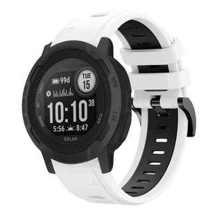 For Garmin Instinct 2 22mm Two-Color Sports Silicone Watch Band(White+Black)