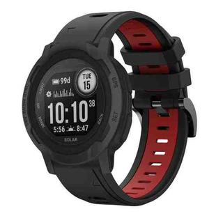 For Garmin Instinct 2 22mm Two-Color Sports Silicone Watch Band(Black+Red)