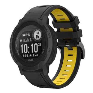 For Garmin Instinct 2 22mm Two-Color Sports Silicone Watch Band(Black+Yellow)