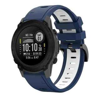 For Garmin Descent G1 22mm Two-Color Sports Silicone Watch Band(Midnight Blue + White)