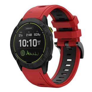 For Garmin Enduro 26mm Two-Color Sports Silicone Watch Band(Red+Black)