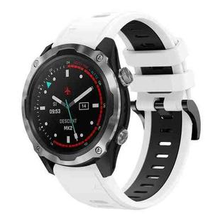 For Garmin Descent MK 2 26mm Two-Color Sports Silicone Watch Band(White+Black)
