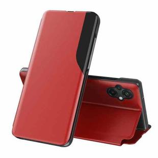 For Xiaomi Poco M5 Side Display Adsorption Leather Phone Case(Red)