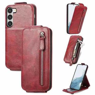 For Samsung Galaxy S23 5G Zipper Wallet Vertical Flip Leather Phone Case(Red)