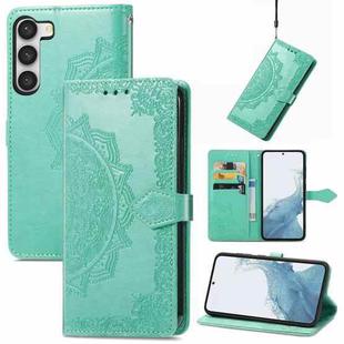 For Samsung Galaxy S23 Plus 5G Mandala Flower Embossed Leather Phone Case(Green)