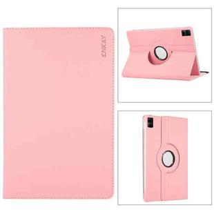 For Xiaomi Redmi Pad 10.61 ENKAY Hat-Prince 360 Degree Rotation Litchi Leather Smart Case(Pink)