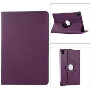 For Xiaomi Redmi Pad 10.61 ENKAY Hat-Prince 360 Degree Rotation Litchi Leather Smart Case(Dark Purple)