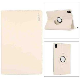For Xiaomi Redmi Pad 10.61 ENKAY Hat-Prince 360 Degree Rotation Litchi Leather Smart Case(White)